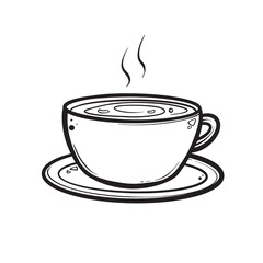 doodle food on white background