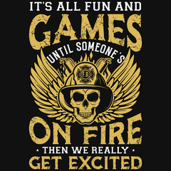 Obraz premium Firefighters graphics tshirt design