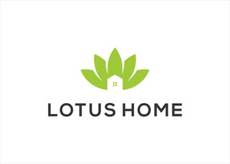 lotus logo. Lotus home logo design template vector