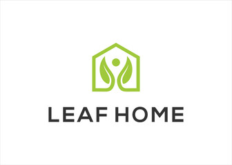 home leaf vector logo design modern inspiration