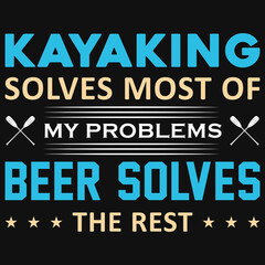 Fototapeta na wymiar Kayaking typographic tshirt design 