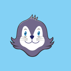 Cute cat Face Vector Icon Illustration. Dog Face Type. Isolated White Animal Icon Concept. Flat Cartoon Style Suitable for Web Landing Page, Banner, Flyer, Sticker, Card, Background