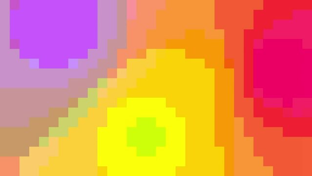 Mosaic pastel squares cartoon color abstract pixel art background. Animation good for intro, titles, opener, presentation, etc... Seamless loop. 