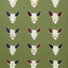 seamless pattern with horses heads - Floya FYN078