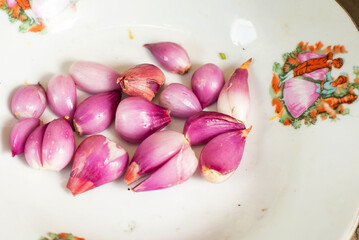 red onion on a plate