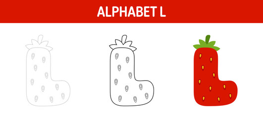 Alphabet tracing and coloring worksheet for kids