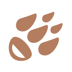 cat paw prints brown color on white background cat meow