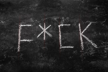 obscene word written in chalk obscene language