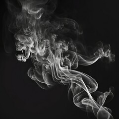 smoke on black background ,Smoke captured in a striking photo, showcasing the power and beauty of nature