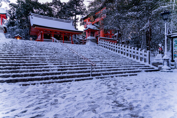 Naklejka premium 古都雪景色