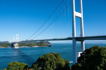 糸山公園より来島海峡大橋を望む
