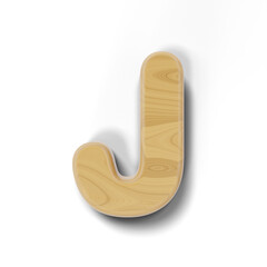 3D wooden letter of alphabet isolated on transparent background