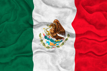 Naklejka premium National flag of Mexico. Background with flag of Mexico