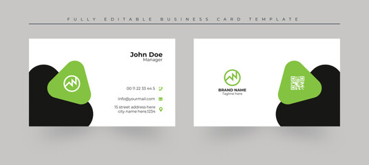 Fototapeta premium eco friendly business card, business card 2023. card design template. green business card