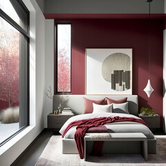 Burgundy bedroom