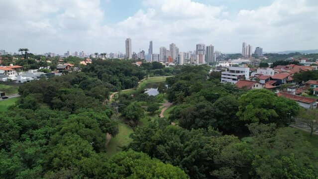 Aerial view of Campolim neighborhood in Sorocaba, Brazil.