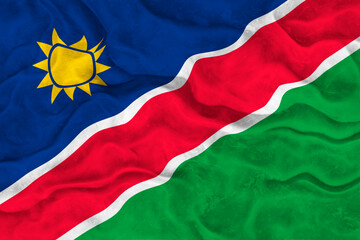 National flag of Namibia. Background  with flag of Namibia.