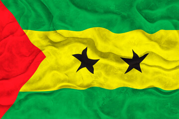 National flag of Sao tome and principe. Background  with flag of Sao tome and principe.