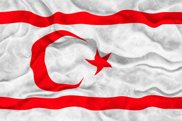 National flag of Turkish Republic of Northern Cyprus. Background  with flag  of Turkish Republic of Northern Cyprus