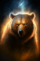 Mythical brown bear, Generative Ai