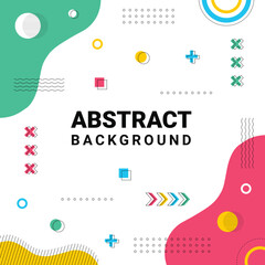 Naklejka premium Modern abstract memphis, Colorful geometric background, vector illustration.