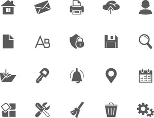 Interface buttons. Simple vector icons