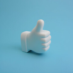 hand with thumb up on a blue background, Generative Ai