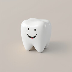 A close up of a tooth with a smile on it, Generative Ai