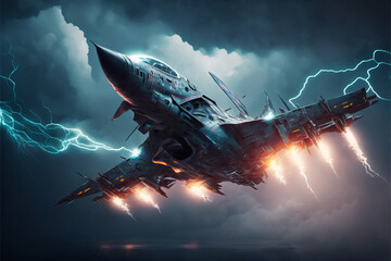 Fototapeta na wymiar Fighter planes Abstract Electric Lightning wallpaper background