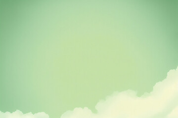Obraz premium Simple green background with a few clouds below With Generative AI