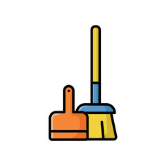 broom icon vector design template in white background