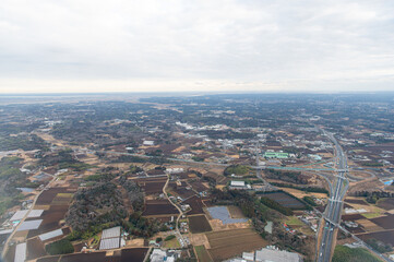 飛行機からの眺め　素材
