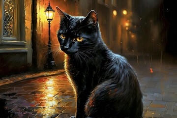 cat in the night