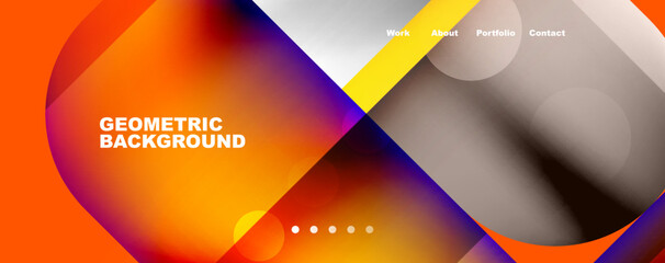 Abstract background - squares and lines composition created with lights and shadows. Technology or business digital template