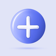 3d medical plus sign icon. First aid. Realistic medical logo. Healthcare element for mobile concepts and web apps. Modern vector illustration in cartoon style.
