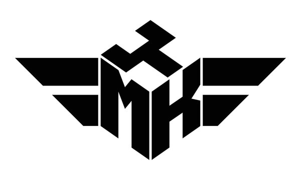 YMK three letter gaming logo in polygon cube shape logo design vector template. wordmark logo | emblem logo | monogram logo | initial letter logo | sports logo | minimalist logo | typography logo |