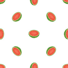 Half watermelon pattern seamless background texture repeat wallpaper geometric vector