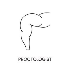 Proctologist line icon in vector, illustration of medical profession.