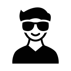 Man wearing sunglasses icon vector graphic illustration