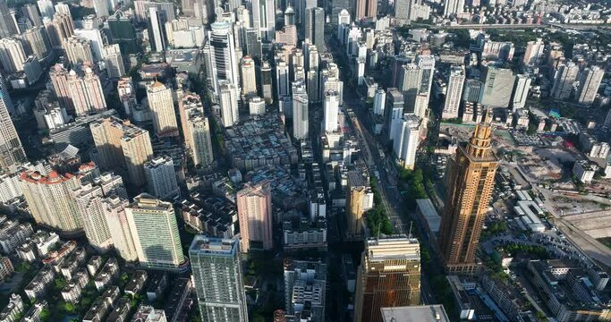  Aerial view of landscape in Shenzhen city, China