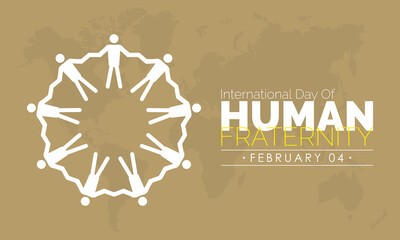 Vector illustration banner design template concept of International Day of Human Fraternity observed on February 04 - obrazy, fototapety, plakaty