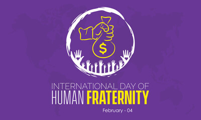 Vector illustration banner design template concept of International Day of Human Fraternity observed on February 04