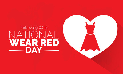 Vector illustration banner design template concept of National Wear Red Day observed on February 03
