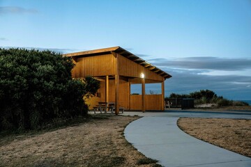 picnic shelter at low head