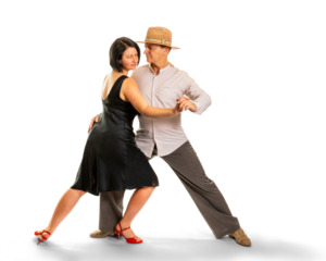 Expressions of tango 03 - couple isolated on white background