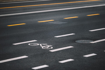 Bicycle Path On The Street