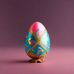 Colorful Easter Eggs generative ai paint illustration