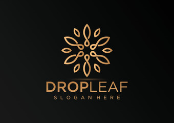 Hand Draw Vector Magnolia Flowers Logo Illustration. Floral Wreath. Botanical Floral Emblem With Typography On Brown Background