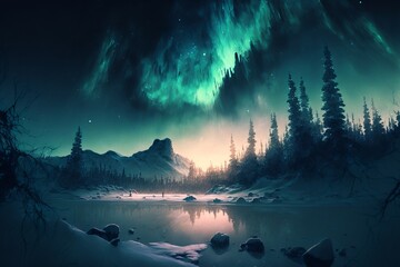 Aurora Winter Sky - Then Northern Lights