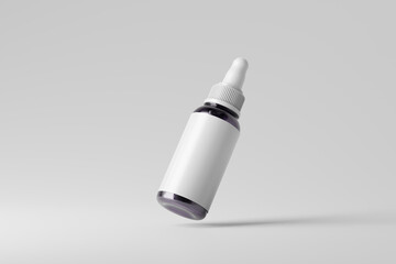 violet glass dropper bottle mockup